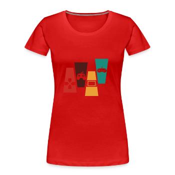 Vintage Retro Konsole Konsole Geschenkidee - Frauen Premium Bio T-Shirt - Rot - Vorne - Mia (176cm)