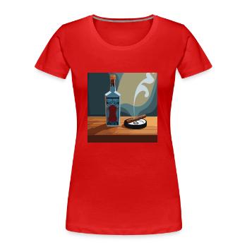 Whisky / Scotch /Rum - Frauen Premium Bio T-Shirt - Rot - Vorne - Mia (176cm)