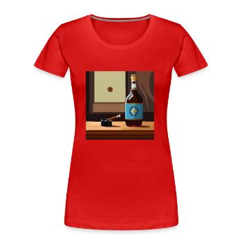 Whisky / Scotch / Bar - Frauen Premium Bio T-Shirt - Rot - Vorne - Mia (176cm)