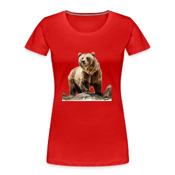 L’ours brun est un grand prédateur redoutable - T-shirt bio Premium Femme - rouge - Devant - Mia (176cm)