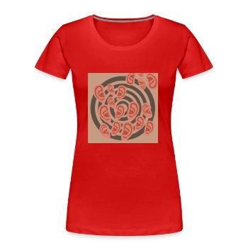 Ohrwirbel - Frauen Premium Bio T-Shirt - Rot - Vorne - Mia (176cm)