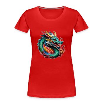 Asian Dragon - Japan - Chinese - Women's Premium Organic T-Shirt - red - Front - Mia (176cm)