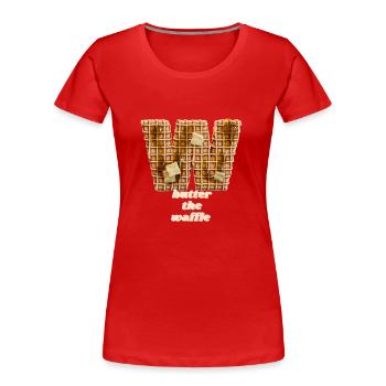 Waffel - Butter the waffle - Frauen Premium Bio T-Shirt - Rot - Vorne - Mia (176cm)