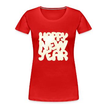 Happy New Year Neujahr - Women's Premium Organic T-Shirt - red - Front - Mia (176cm)
