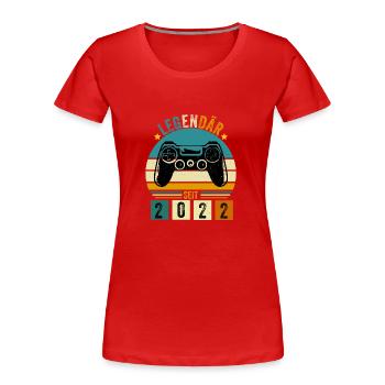 legendär seit 2022 konsole gamer 2022 - Frauen Premium Bio T-Shirt - Rot - Vorne - Mia (176cm)