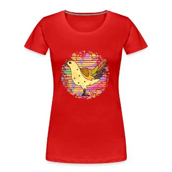 hen - Women's Premium Organic T-Shirt - red - Front - Mia (176cm)