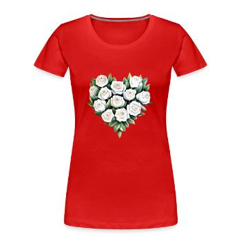 Valentine's Day, Mother's Day, Engagement, Wedding, Love - Women's Premium Organic T-Shirt - red - Front - Mia (176cm)