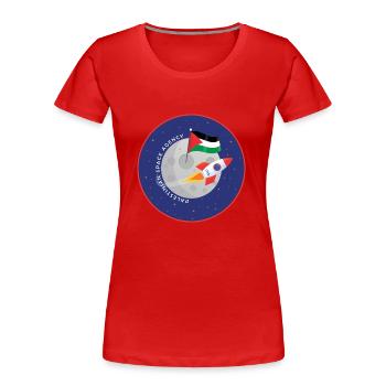 Agence spatiale palestinienne - T-shirt bio Premium Femme - rouge - Devant - Mia (176cm)