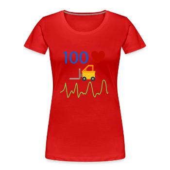Gabelstaplerfahrer - Frauen Premium Bio T-Shirt - Rot - Vorne - Mia (176cm)