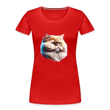 Chat persan, Tomcat, Chat domestique, Chat, Propriétaire de chat - T-shirt bio Premium Femme - rouge - Devant - Mia (176cm)