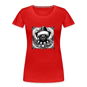 Carlin Goth - T-shirt bio Premium Femme - rouge - Devant - Mia (176cm)