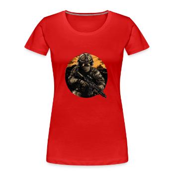 Army soldier Soldat Logo - Frauen Premium Bio T-Shirt - Rot - Vorne - Mia (176cm)