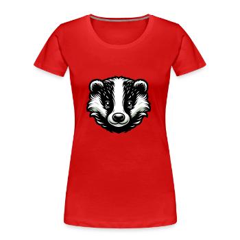 Blaireau - T-shirt bio Premium Femme - rouge - Devant - Mia (176cm)