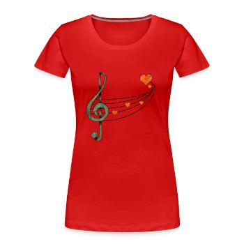 Musique - T-shirt bio Premium Femme - rouge - Devant - Mia (176cm)