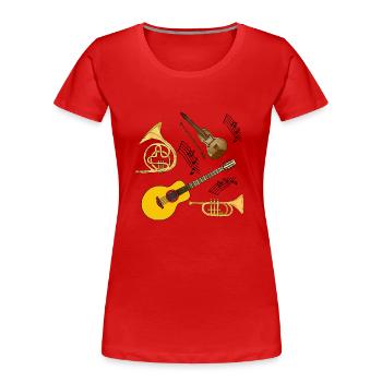 Musikinstrumente - Frauen Premium Bio T-Shirt - Rot - Vorne - Mia (176cm)