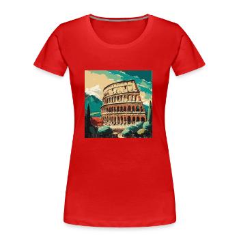 Colosseum Rome - Women's Premium Organic T-Shirt - red - Front - Mia (176cm)
