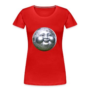 Lune de Bouddha - T-shirt bio Premium Femme - rouge - Devant - Mia (176cm)