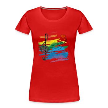 Musique - T-shirt bio Premium Femme - rouge - Devant - Mia (176cm)