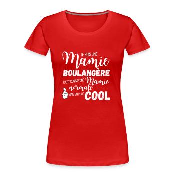 Mamie boulangere - T-shirt bio Premium Femme - rouge - Devant - Mia (176cm)