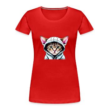 tomcat british shorthair cat cats kitten - Women's Premium Organic T-Shirt - red - Front - Mia (176cm)