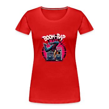 Boombox & Breakdance - Frauen Premium Bio T-Shirt - Rot - Vorne - Mia (176cm)