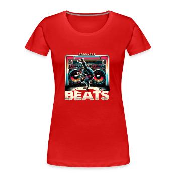 Boombox & Breakdance 2 - Frauen Premium Bio T-Shirt - Rot - Vorne - Mia (176cm)