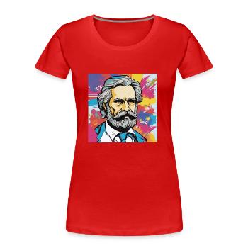Karl Marx - Communist - Kommunist - Frauen Premium Bio T-Shirt - Rot - Vorne - Mia (176cm)