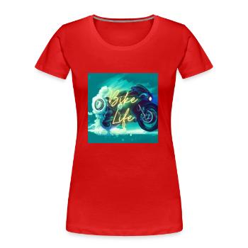 Vélo 2 - T-shirt bio Premium Femme - rouge - Devant - Mia (176cm)