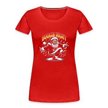 Tanzender Weihnachtsmann Boogie - Frauen Premium Bio T-Shirt - Rot - Vorne - Mia (176cm)
