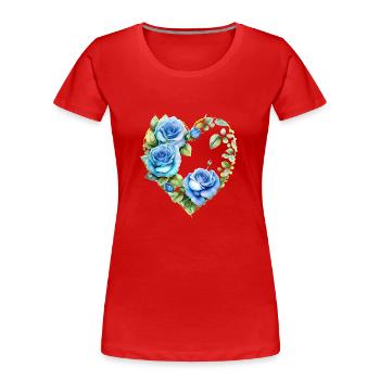 Valentine's Day Wedding Mother's Day Love Engagement - Women's Premium Organic T-Shirt - red - Front - Mia (176cm)