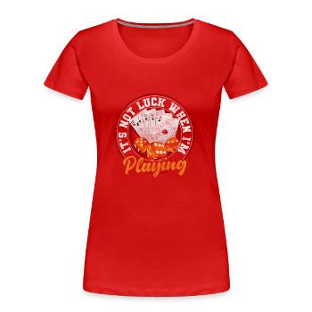 Kartenspiel Casino Pokerface All In - Frauen Premium Bio T-Shirt - Rot - Vorne - Mia (176cm)