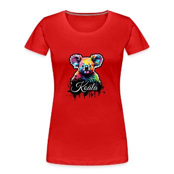 Koäla design color - Women's Premium Organic T-Shirt - red - Front - Mia (176cm)