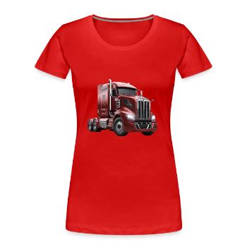 Amerikanischer LKW - Frauen Premium Bio T-Shirt - Rot - Vorne - Mia (176cm)
