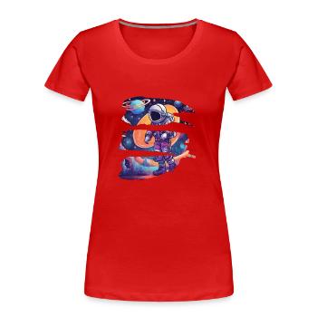 Astronaute Combinaison Spatiale Galaxy Walking - T-shirt bio Premium Femme - rouge - Devant - Mia (176cm)