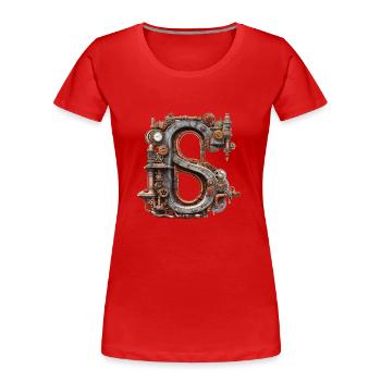 Abstrait Futuriste Illustrations Symboles Mots - T-shirt bio Premium Femme - rouge - Devant - Mia (176cm)