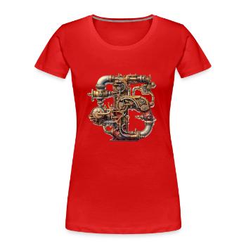 Abstrait Futuriste Illustrations Symboles Mots - T-shirt bio Premium Femme - rouge - Devant - Mia (176cm)