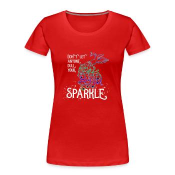 Pfau Spruch Lustig Geschenkidee Vogel Tribal Feder - Frauen Premium Bio T-Shirt - Rot - Vorne - Mia (176cm)