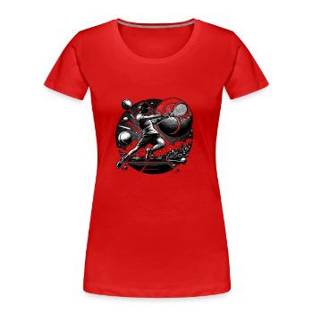 Black & White Tennis - Women's Premium Organic T-Shirt - red - Front - Mia (176cm)