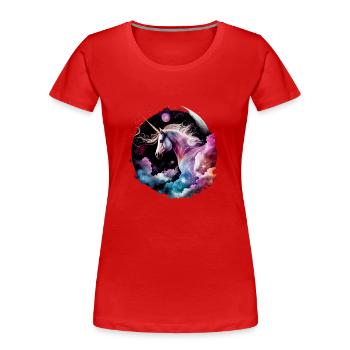 Magisches Einhorn - Frauen Premium Bio T-Shirt - Rot - Vorne - Mia (176cm)