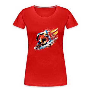 Snowboard Sport Game Champion Wettbewerb Zusammenfassung - Frauen Premium Bio T-Shirt - Rot - Vorne - Mia (176cm)