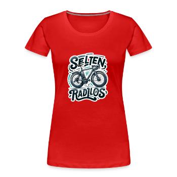 Selten Radlos - Fahrrad Illustration - Frauen Premium Bio T-Shirt - Rot - Vorne - Mia (176cm)