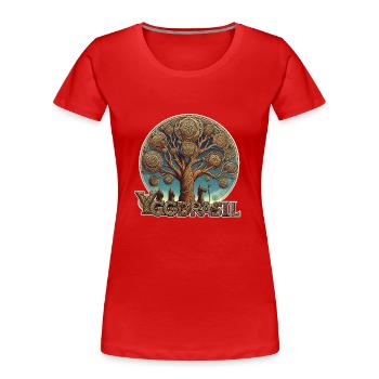 Yggdrasil - T-shirt bio Premium Femme - rouge - Devant - Mia (176cm)