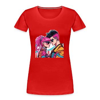 Y2K Fashion - Women's Premium Organic T-Shirt - red - Front - Mia (176cm)