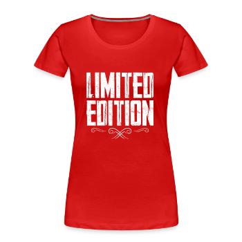 Édition limitée - T-shirt bio Premium Femme - rouge - Devant - Mia (176cm)
