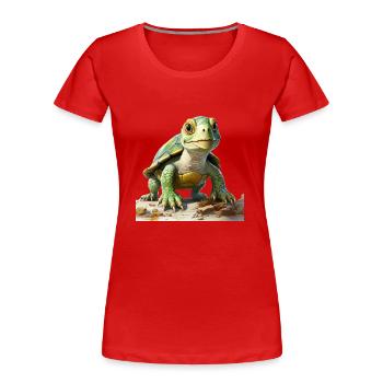 Schildkröten sind anpassungsfähig - Frauen Premium Bio T-Shirt - Rot - Vorne - Mia (176cm)