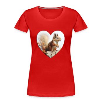 Les écureuils sont de petits rongeurs - T-shirt bio Premium Femme - rouge - Devant - Mia (176cm)
