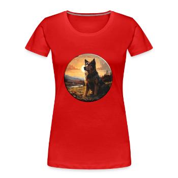 La responsabilité des propriétaires de chiens - T-shirt bio Premium Femme - rouge - Devant - Mia (176cm)