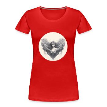 Ange pensif - T-shirt bio Premium Femme - rouge - Devant - Mia (176cm)