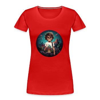 Young explorer - Women's Premium Organic T-Shirt - red - Front - Mia (176cm)