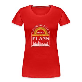Designer Construction Job Builder - Women's Premium Organic T-Shirt - red - Front - Mia (176cm)